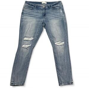 BKE Jeans Payton Universal Fit Mid-Rise Ankle Skinny Women Size 33 Distressed